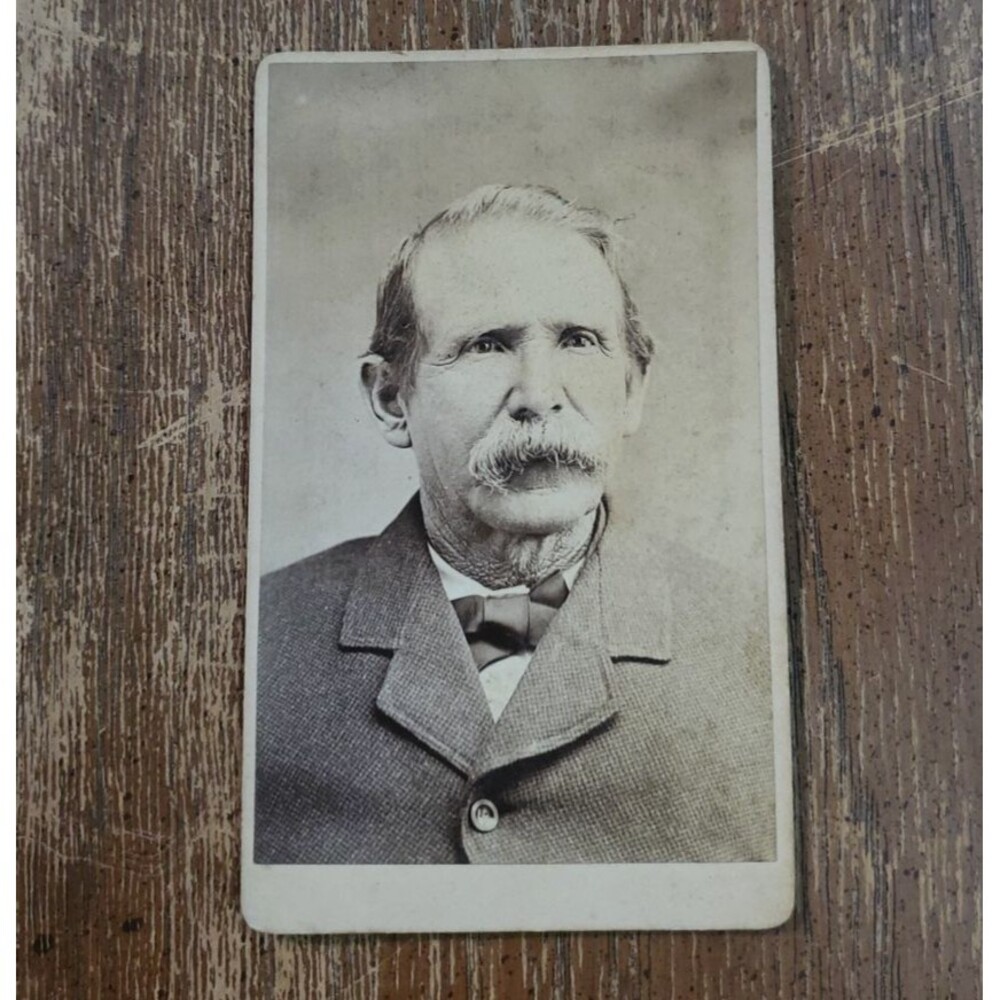 Antique Victorian CDV Photo Bearded Man Moustache Thomas' Branch Shamokin PA 180